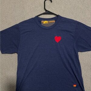 Aviator Nation Navy Blue T-Shirt with Red Heart Patch T-Shirt